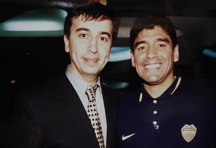 Marcelo Benedetto con Diego Maradona. Crédito: Instagram