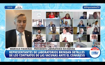 Marcelo Figueiras, presidente del laboratorio Richmond, expone frente a diputados y brinda detalles sobre el contrato para producir Sputnik-V