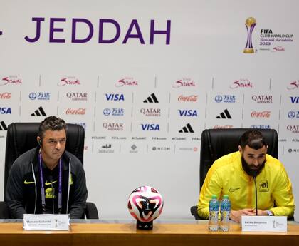 Marcelo Gallardo brindó una conferencia de prensa junto a Karim Benzema en la previa al debut en el Mundial de Clubes