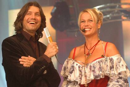 Marcelo Tinelli con Xuxa en ShowMatch 2005, en Canal 9