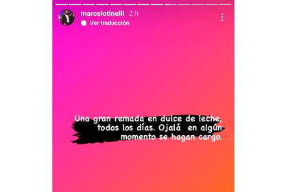 Marcelo Tinelli, furioso con eltrece, hizo su descargo en Instagram, aunque no mencionó a nadie. Captura de pantalla.