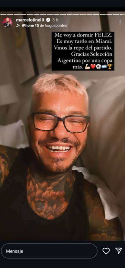 Marcelo Tinelli también compartió su felicidad por el triunfo en las redes sociales