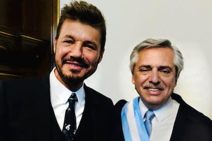Marcelo Tinelli y Alberto Fernández: el presidente lo defendió e incluso era su candidato a presidir la AFA si caía Claudio Tapia