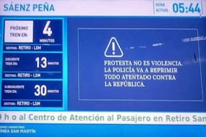 Marcha de jubilados | “La policía va a reprimir”: el mensaje del Gobierno que apareció en las estaciones de trenes