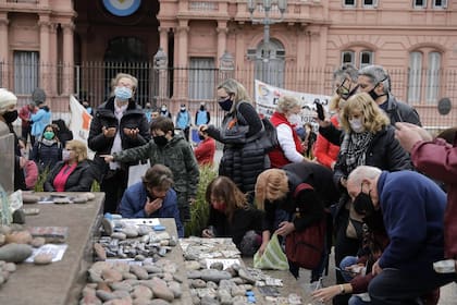 Marcha de las Piedras en Plaza de Mayo. Sábado 4 de septiembre de 2021