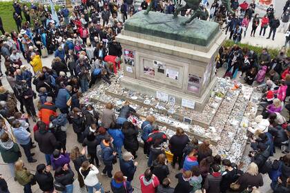 Marcha de las Piedras en Plaza de Mayo. Sábado 4 de septiembre de 2021