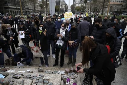 Marcha de las Piedras en Plaza de Mayo. Sábado 4 de septiembre de 2021