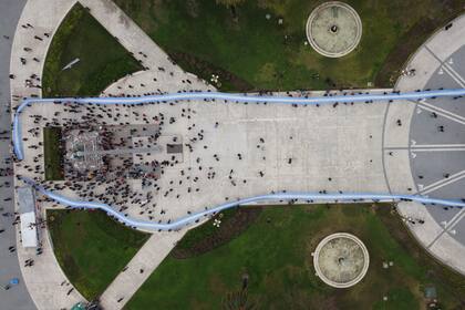 Marcha de las Piedras en Plaza de Mayo. Sábado 4 de septiembre de 2021