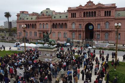 Marcha de las Piedras en Plaza de Mayo. Sábado 4 de septiembre de 2021