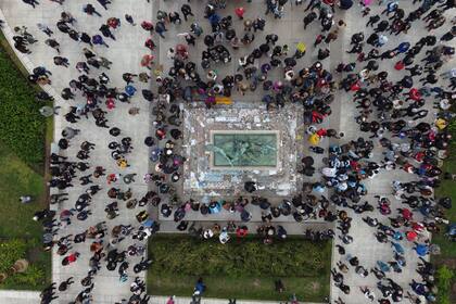 Marcha de las Piedras en Plaza de Mayo. Sábado 4 de septiembre de 2021