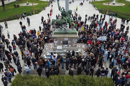 Marcha de las Piedras en Plaza de Mayo. Sábado 4 de septiembre de 2021