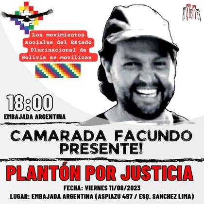 Marcha en Bolivia ante la embajada argentina