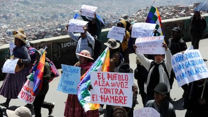 Marcha en El Alto contra el gobierno de Luis Arce