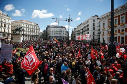 Marcha en la Puerta del Sol en Madrid