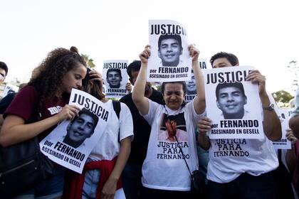 Marcha en pedido de justicia por el asesinato de Fernando Báez Sosa en el Parque Rivadavia