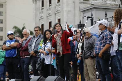 Marcha hacia el Congreso en contra del FMI. Victor De Gennaro y Claudio Lozano.
Diputada Fernanda Vallejos