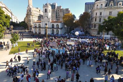 Marcha por las Dos Vidas desde la Plaza de Mayo hasta el Congreso, en apoyo al médico Leandro Rodríguez Lastra