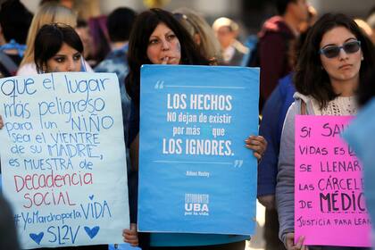 Marcha por las Dos Vidas desde la Plaza de Mayo hasta el Congreso, en apoyo al médico Leandro Rodríguez Lastra