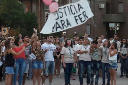 Marcha por María Fernanda Chicco en Ceres, en diciembre de 2020 (@isajedora/Twitter)