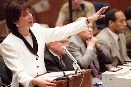 Marcia Clark en acción durante el juicio de O.J. Simpson