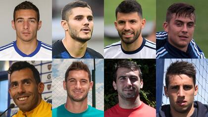 Marco Ruben, Mauro Icardi, Sergio Agüero, Paulo Dybala, Carlos Tevez, Lucas Alario, Lucas Pratto y Jonathan Calleri; variantes que Bauza alienta para el puesto de centrodelantero