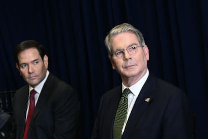 Marco Rubio y Scott Bessent, durante la reunión con Milei