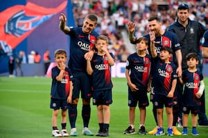 La reacción de Mateo Messi cuando Verratti le dio una patada antes del partido del PSG