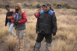Marcos Herrero, durante la búsqueda de Viviana Luna, desaparecida en Potrerillos, Mendoza, en 2016