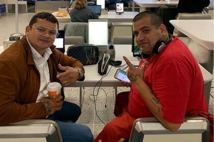 Marcos Maidana junto con su primo Pileta Gómez, durante el viaje a Nueva York