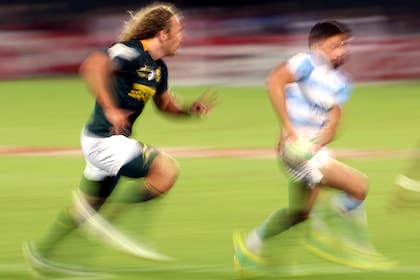Una imagen del partido que la Argentina le ganó a Sudáfrica.