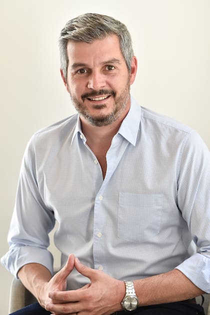 Marcos Peña durante la entrevista con LA NACION en la quinta presidencial de Olivos