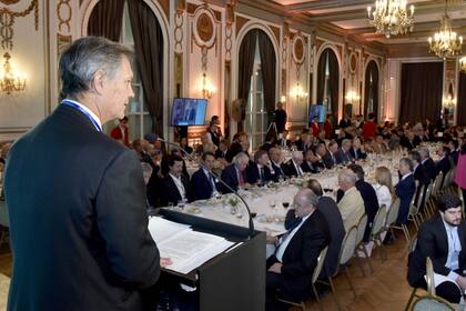 Marcos Pereda, presidente del Consejo Interamericano de Comercio y Producción (Cicyp) mientras brindaba el discurso