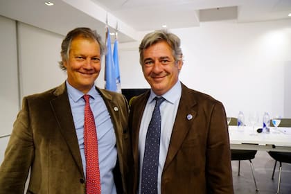 Marcos Pereda y Nicolás Pino, vicepresidente y presidente de la Sociedad Rural Argentina (SRA), cuando la relación era todavía cordial