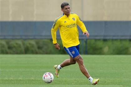 Marcos Rojo, en el entrenamiento de Boca Juniors - 
