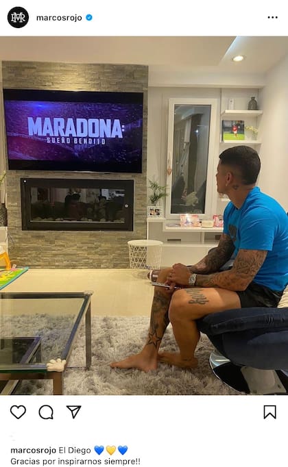 Marcos Rojo subió una foto "inspirándose" en Maradona