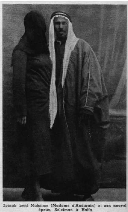 Marga con el esposo beduino Soleiman el Dekmari (Foto en Cautiva en Arabia, de Morató)