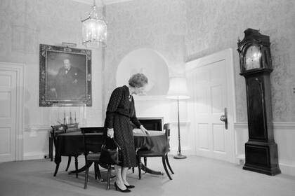 Margaret Thatcher en la residencia en 1990