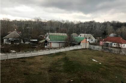La vista del centro médico de la guardia nacional ucraniana ubicado en Novye Sanzhari