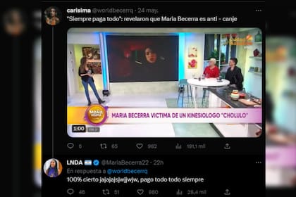 María Becerra confirmó que no realiza canjes (Captura Twitter)