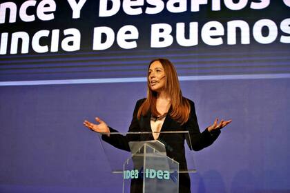 La gobernadora María Eugenia Vidal durante su discurso en el Coloquio de IDEA