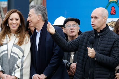 María Eugenia Vidal, Mauricio Macri y Horacio Rodríguez Larreta