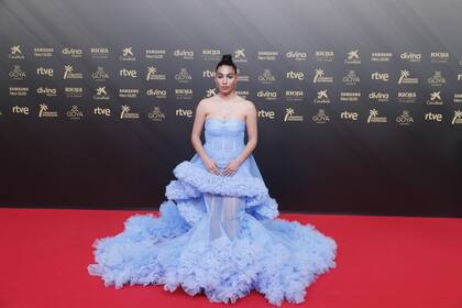 María José Llergo en la alfombra roja de los Premios Goya 2022