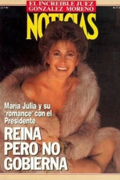 María Julia Alsogaray en la tapa de la revista Noticias, la foto fue tomada por Osvaldo Dubini