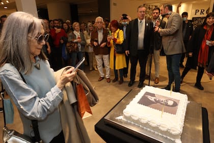 María Kodama en la celebración del natalicio de Borges en el centro cultural, el 24 de agosto de 2022.