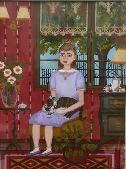 María Laura Nogueira, María y su gato