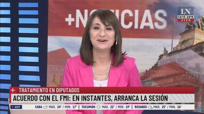 María Laura Santillán se confundió al aire de LN+ (Captura de TV)