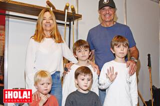 Alentó a su marido, Ernesto Trotz, junto a su hija Paulina y sus nietos en la Rural