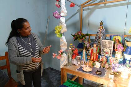 María Nogueras, la madre de Loann y la casa donde viven en 9 de Julio