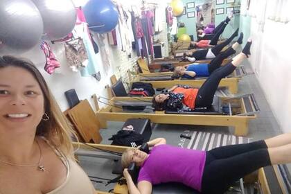 María Rosa Ball, cuando su centro de pilates funcionaba a pleno