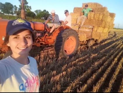 María Virginia Medina y Emanuel Bertone en pleno trabajo